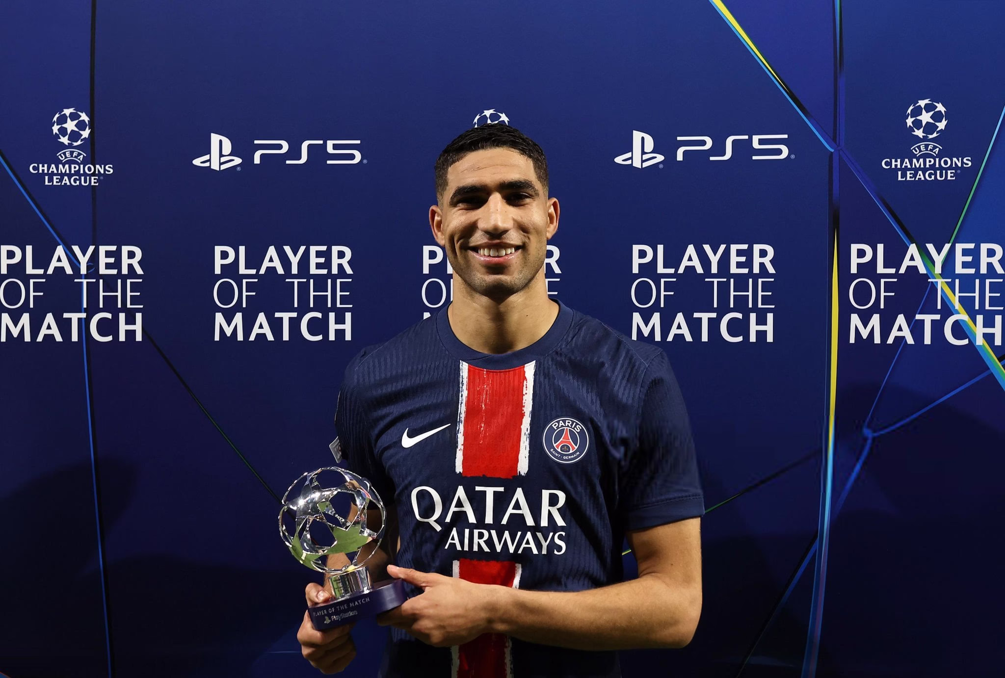 أشرف حكيمي يقود باريس سان جيرمان إلى نهائي دوري أبطال أوروبا ويُتوج بجائزة أفضل لاعب