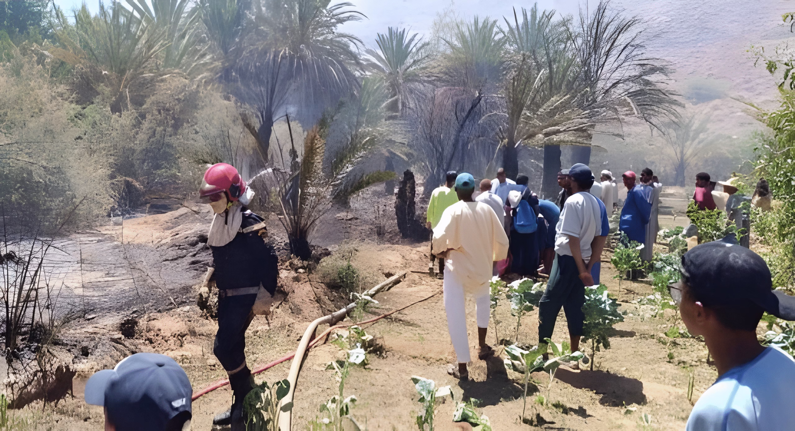 حريق مهول يلتهم حقول دوار “أسفالن” بجماعة أفلاندرا إقليم زاكورة