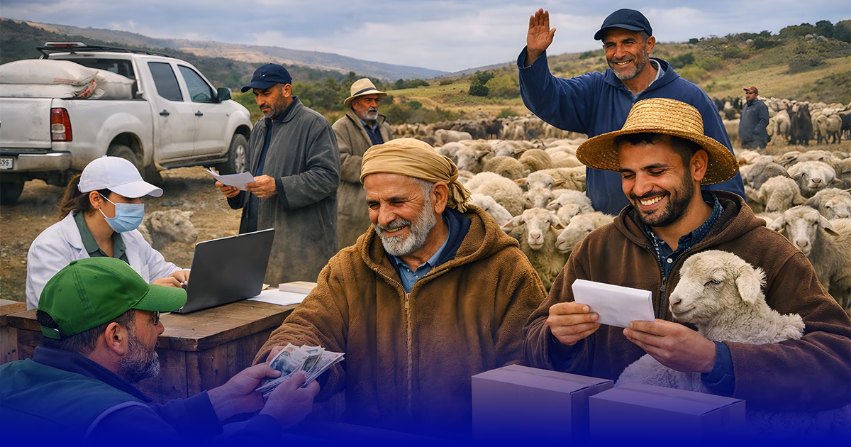 بعد المعاينة الشروع في توزيع الدعم لمربي الأغنام والماعز