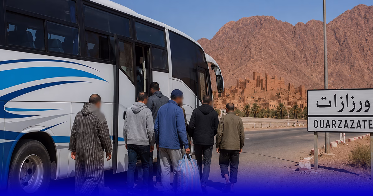 جدل بورزازات بعد وصول حافلة تقل أشخاصًا مضطربين