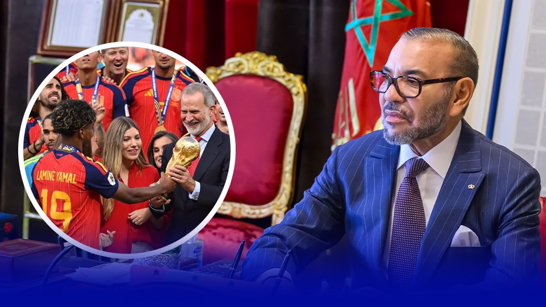 صاحب الجلالة الملك محمد السادس يهنئ ملك إسبانيا بعد التتويج بكأس العالم 2026